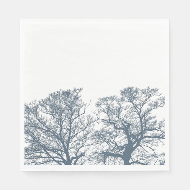 Blauer Bottom Trees Tropical Boho Serviette (Vorderseite)