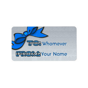 Blauer Bow auf Silver Hanukkah bis von Adressaufkleber