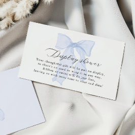 Blauer Bow Baby Duschdusche Begleitkarte