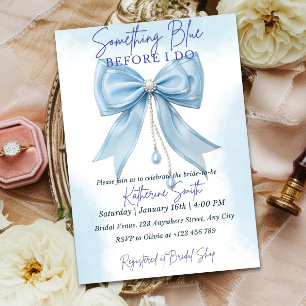 Blauer Bow Bridal-Duschvorhang, Vorlage für die Ei