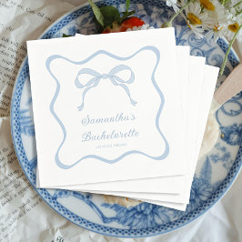 Blauer Bow, der den Junggeselinnen-Abschied des Kn Serviette
