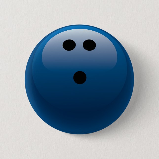 BLAUER BOWLINGS-BALL BUTTON (Vorderseite)