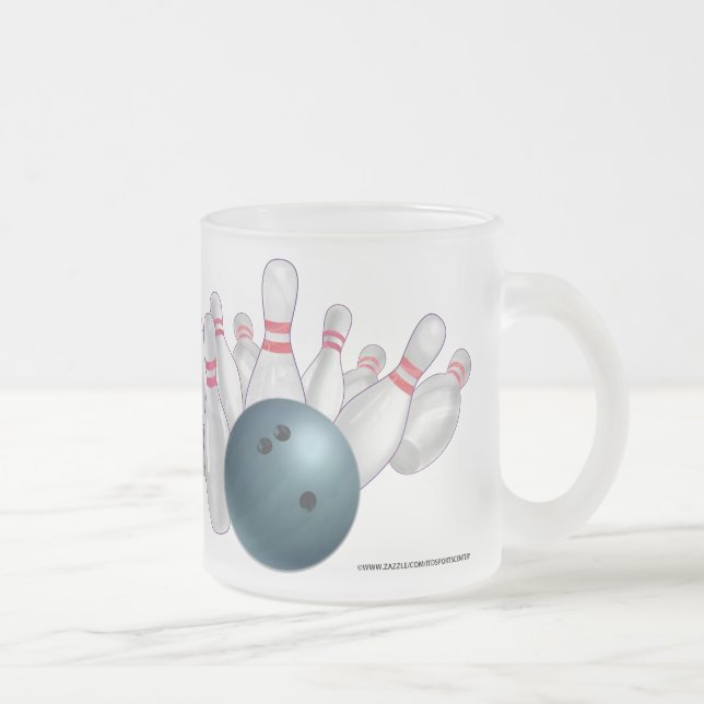 Blauer Bowlings-Ball-personalisiertes Party Tasse (Rechts)