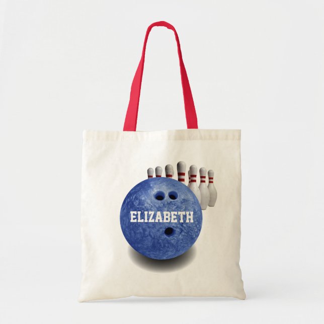 Blauer Bowlings-kundenspezifische Ball-Tasche Tragetasche (Vorne)