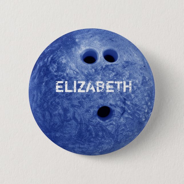 Blauer Bowlings-kundenspezifischer Ball-Knopf Button (Vorderseite)