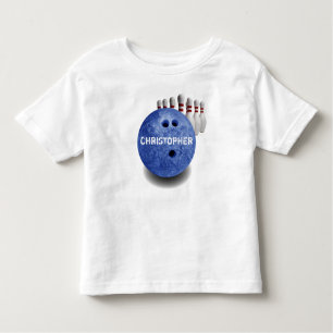 Blauer Bowlings-kundenspezifisches Ball-T-Shirt Kleinkind T-shirt
