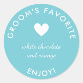 Blauer Bräutigam-Lieblingsticker für die Gastgesch Runder Aufkleber