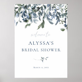 Blauer Brautparty Begrüßungszeichen Poster