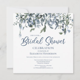 Blauer Brautparty Einladung