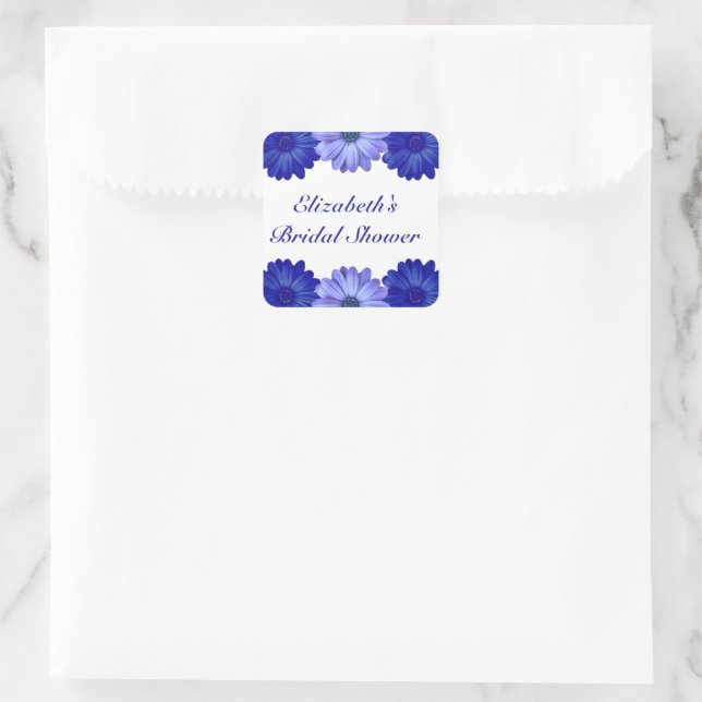 Blauer Brautparty Quadratischer Aufkleber (Tasche)