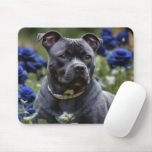 "Blauer Brindle Beauty: Ein Geheimtipp mit blauen  Mousepad (Mit Mouse)
