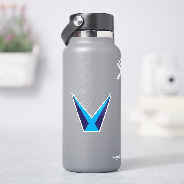 Blauer Buchstabe V Monogramm Aufkleber (HydroFlask)