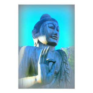 Blauer Buddha Fotodruck