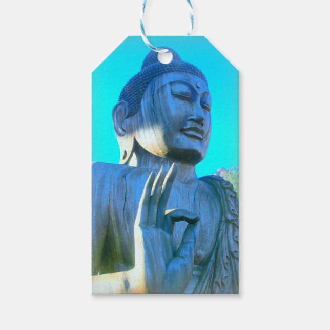 Blauer Buddha Geschenkanhänger (Vorderseite)