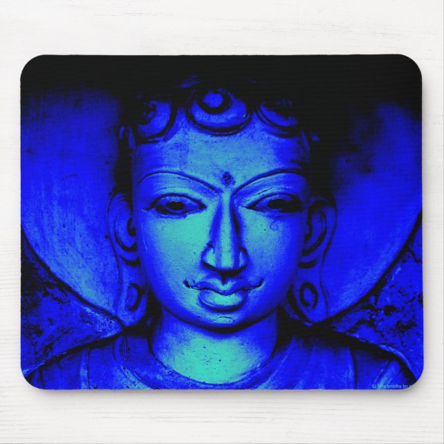 Blauer Buddha Mousepad (Vorne)