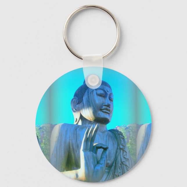 Blauer Buddha Schlüsselanhänger (Vorderseite)