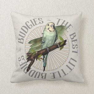 Blauer Budgie bester Freund Kissen