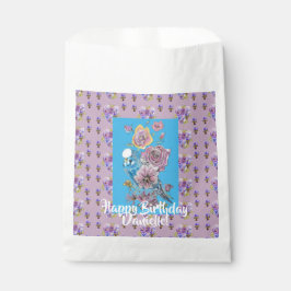 Blauer Budgie Wasserfarbene Girls Gefallen Taschen Geschenktütchen