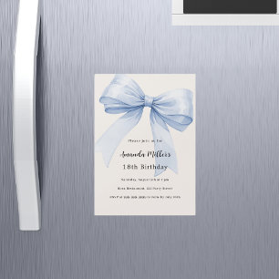 Blauer Bug beige Luxus Geburtstag Magneteinladung
