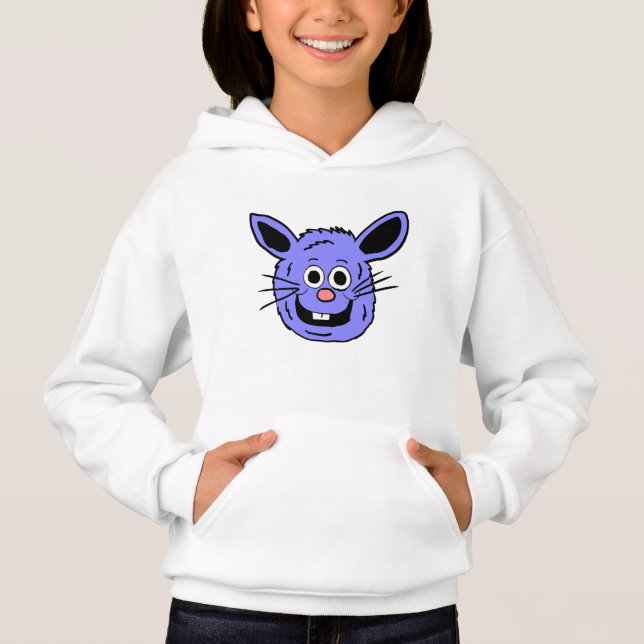 Blauer Bunny Kopf Hoodie (Vorderseite)