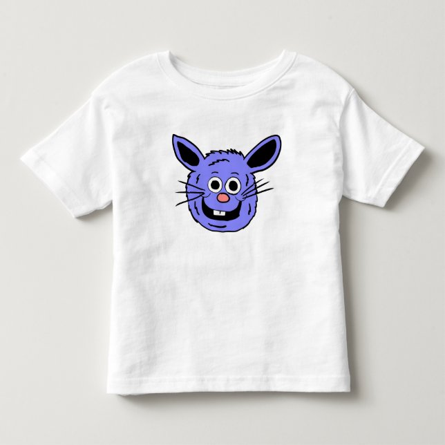 Blauer Bunny-Kopf Kleinkind T-shirt (Vorderseite)