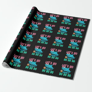 Blauer Bunny-Ohren-Hai-Ostersuche Geschenkpapier