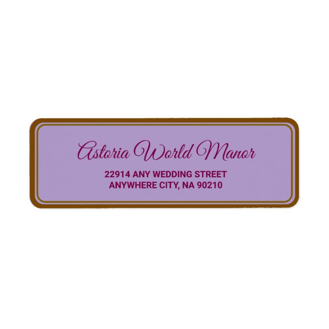 Blauer Burgunder Gold Blush Hochzeitsadresse  (Vorne)