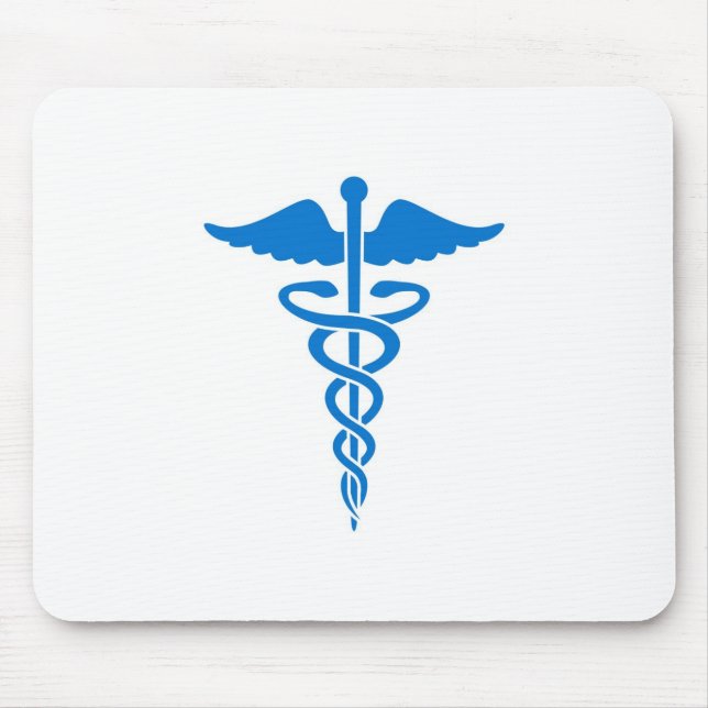 Blauer Caduceus Mousepad (Vorne)