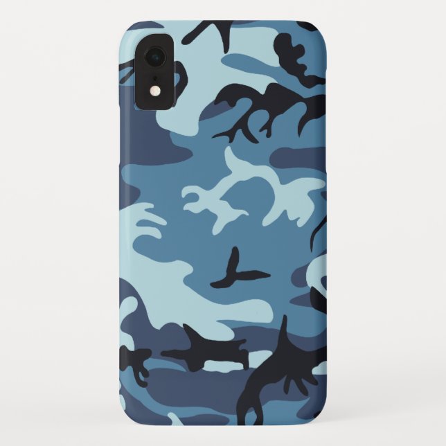 Blauer Camouflage Case-Mate iPhone Hülle (Rückseite)