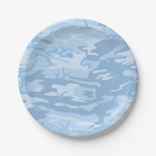 Blauer Camouflage Pappteller
