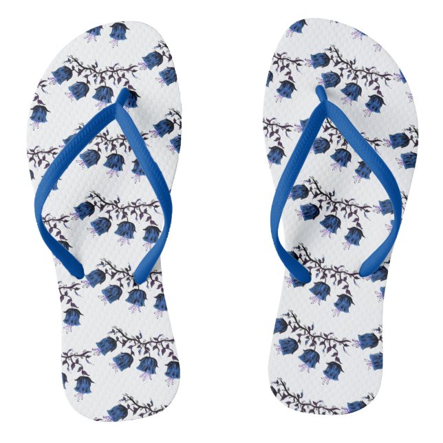 Blauer Canterbury Bells Erwachsene Flip Flops Slim (Fußbett)