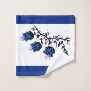 Blauer Canterbury Glocken auf Weinbergen Blume Tuc Waschlappen