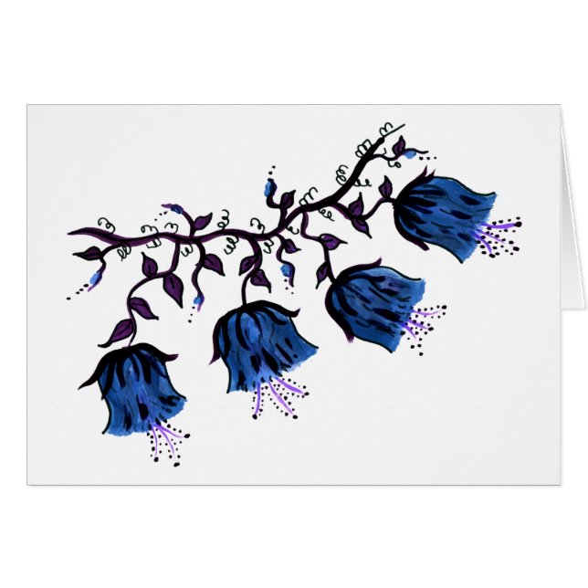 Blauer Canterbury Glocken auf Weinbergen Blume wer (Vorderseite (Horizontal))