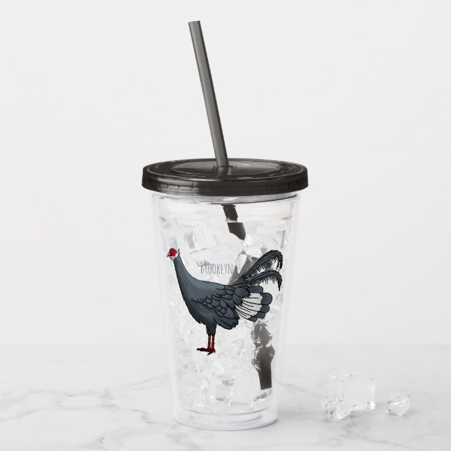 Blauer Cartoon Acryltrinkbecher (Vorderseite Ice)
