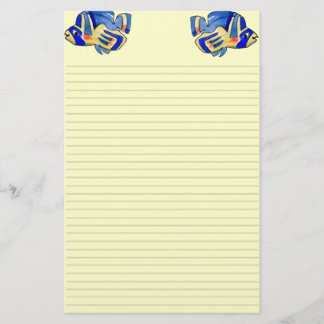 Blauer Cartoon Butterfly Fisch Briefpapier