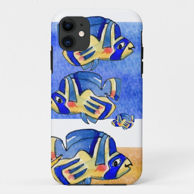 Blauer Cartoon Butterfly Fisch Case-Mate iPhone Hülle (Rückseite)
