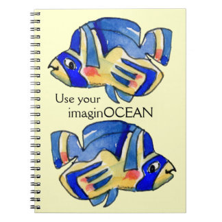 Blauer Cartoon Butterfly Fisch Notizblock