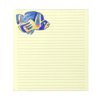 Blauer Cartoon Butterfly Fisch Notizblock