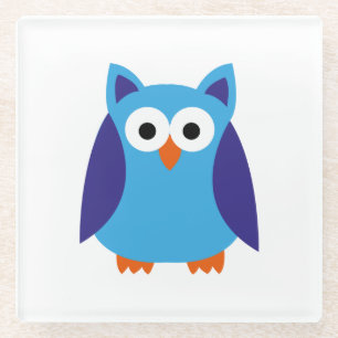 Blauer Cartoon Glasuntersetzer
