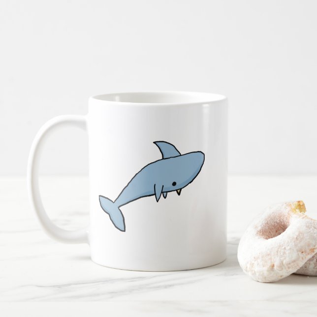 Blauer Cartoon Kaffeetasse (Mit Donut)