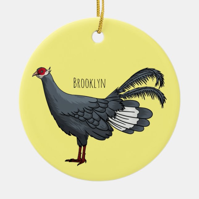 Blauer Cartoon Keramik Ornament (Vorne)