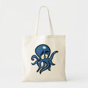 Blauer Cartoon Octopus Tragetasche