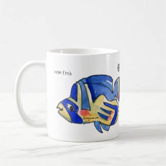 Blauer Cartoon Schmetterling Fische Tasse