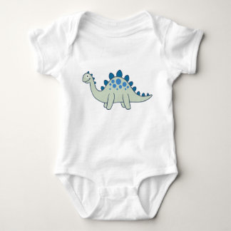 Blauer Cartoon Stegosaurus Dinosaur Ein Stück Baby Strampler
