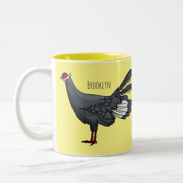 Blauer Cartoon Zweifarbige Tasse (Links)