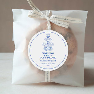 Blauer Champagner-Turm Nichts Besonderes Nur Liebe Runder Aufkleber