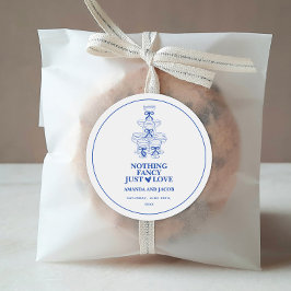 Blauer Champagnerturm Nichts Extravagant, nur Lieb Runder Aufkleber