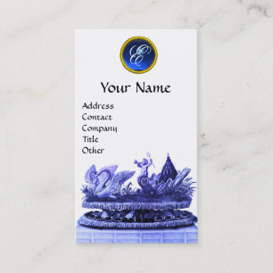 BLAUER CHARIOT VON SCHWANKEN MIT KUPPEN UND PASTER VISITENKARTE