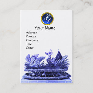 BLAUER CHARIOT VON SCHWANKEN MIT KUPPEN UND PASTER VISITENKARTE