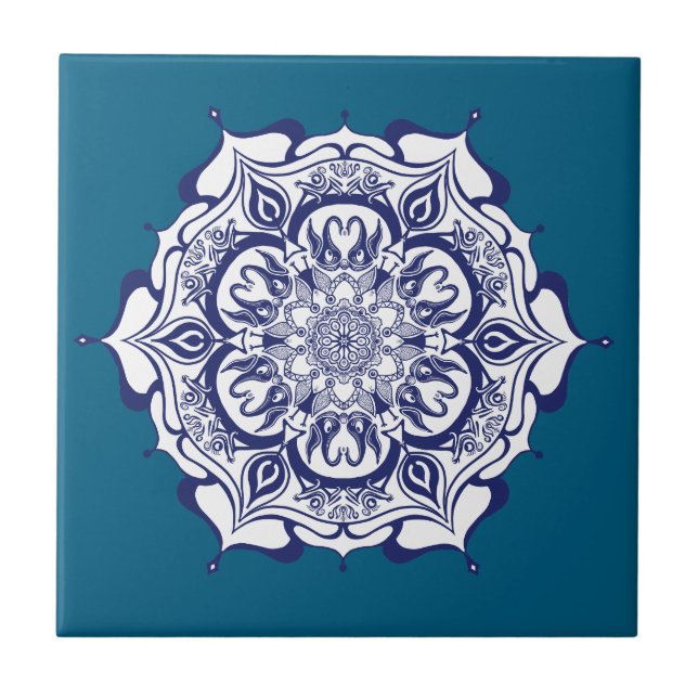 Blauer China Stil mit Kreaturen Fliese (Vorderseite)